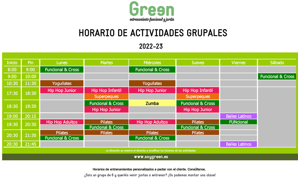 Horario curso 2022-23