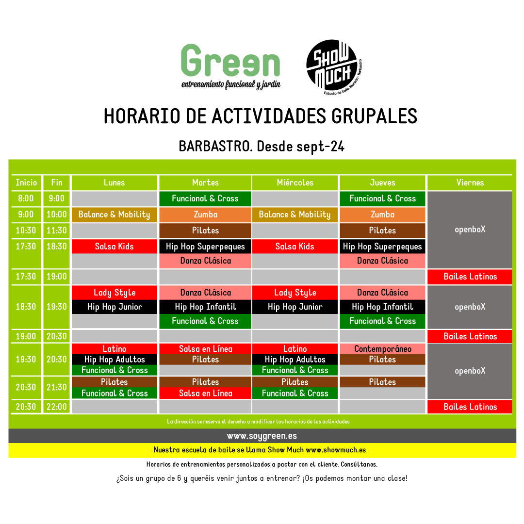 Nuevo Horario Septiembre 2024